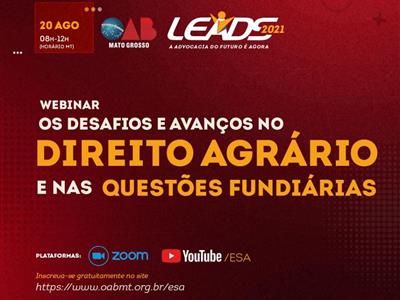 Foto da Notícia: Agronegócio é tema de webinário, com especialistas em Direito Agrário e Fundiário